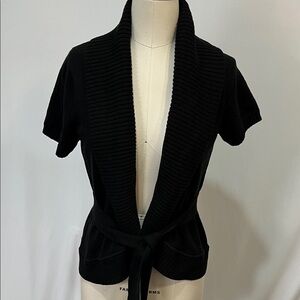 BCBGMaxAzria Black Short Sleeve Cardigan